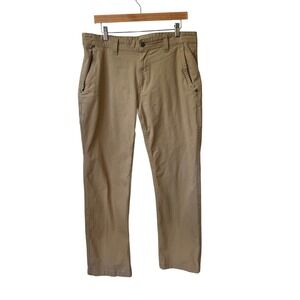 Eddie Bauer Mens Canvas Utility Pants 34x30 Stretch Cotton Tan Khaki Classic Fit